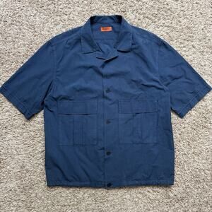 Barena Venezia Ventura Overshirt Camp Collar Navy Blue Men’s Size 48 / Medium